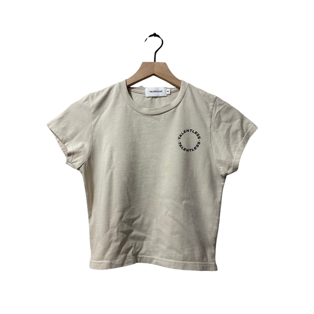 Talentless Bone Circle Logo Crop Baby T-Shirt Size Medium